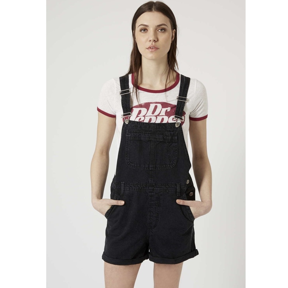 Topshop Denim Overall Shorts / shortalls